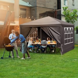 10x10ft Black Outdoor Pergola Tent